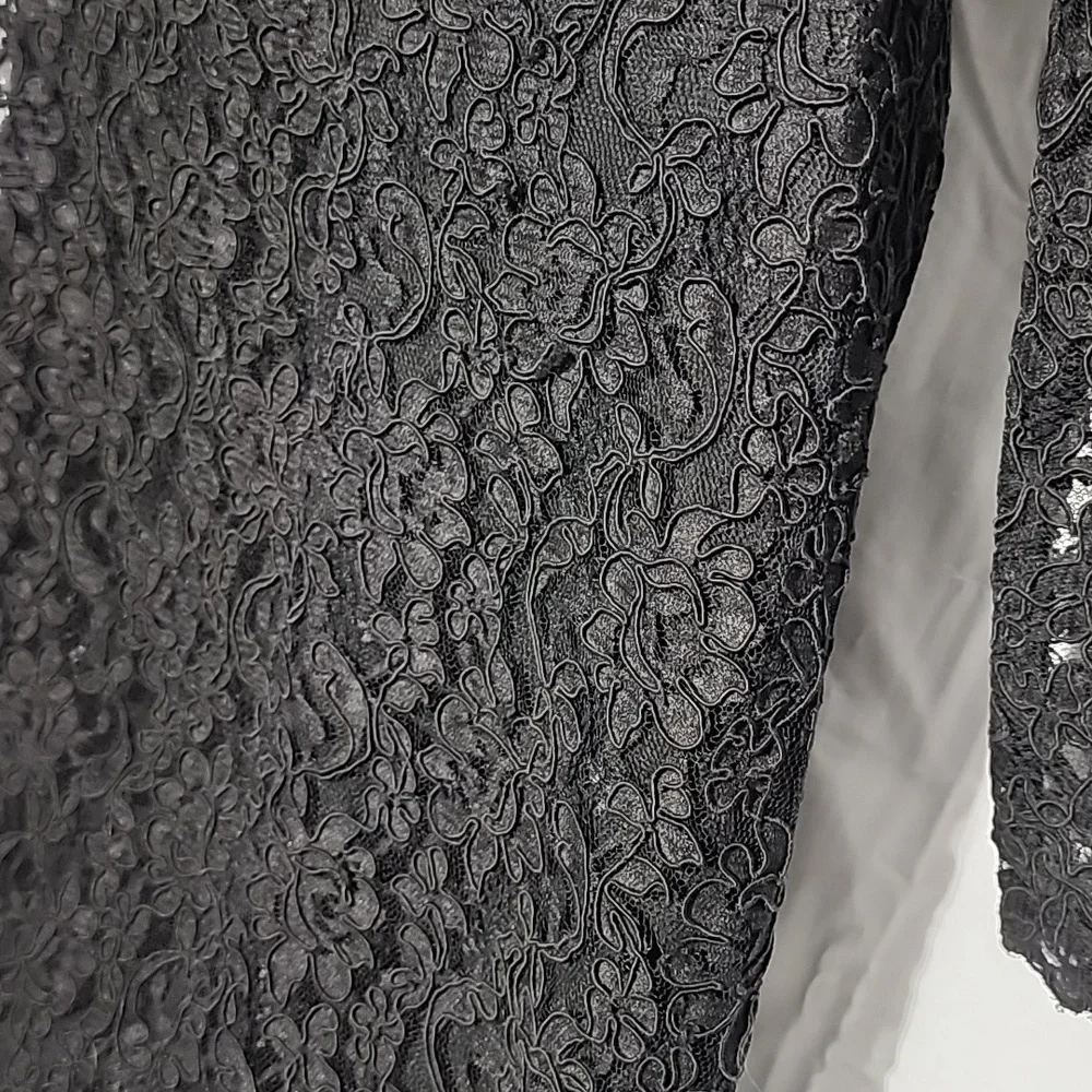 BERGDORF GOODMAN - JENNIFER GEORGE BY NIGHT Black Lace Cocktail Dress, Size 4 - Picture 5 of 9